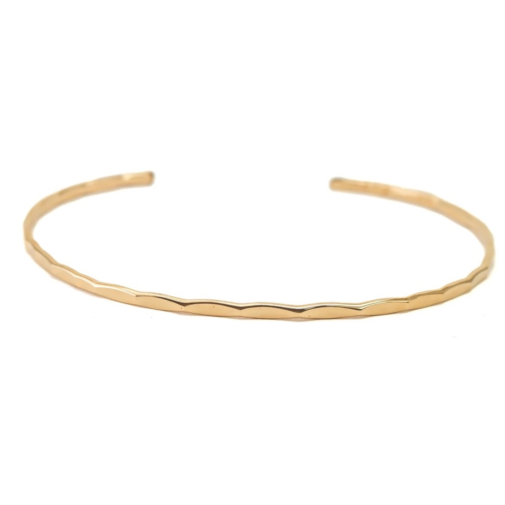 Gold filled hammered cuff bracelet